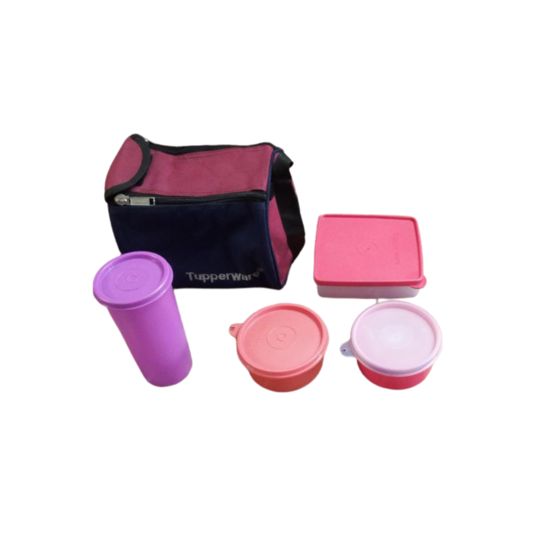 Buy Tupperware Bag and Go Pink Plastic Lunch Pack (Set of 3) with Bag  Online at Best Prices in India - JioMart.