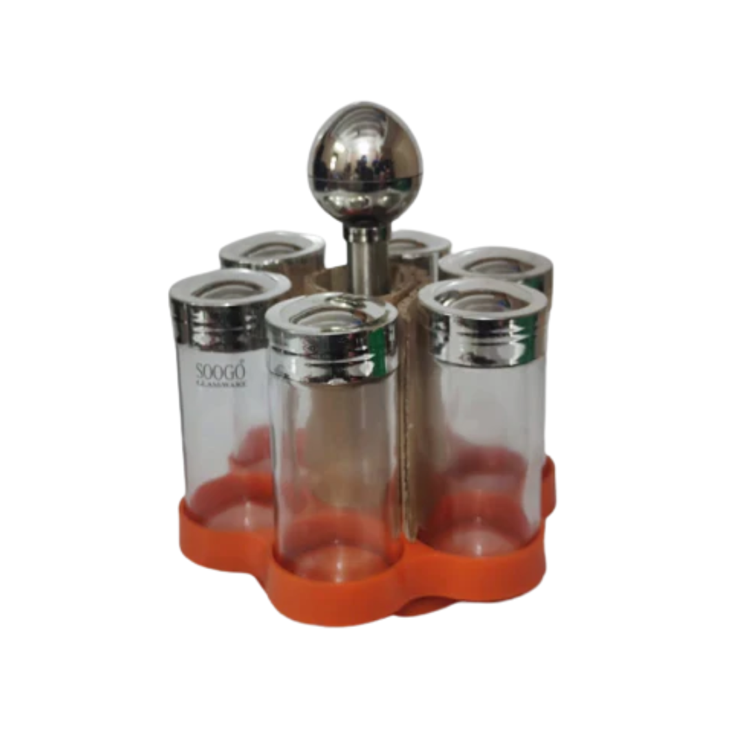 Soogo 6pcs Glass Morphy Salt & Pepper Jar Set