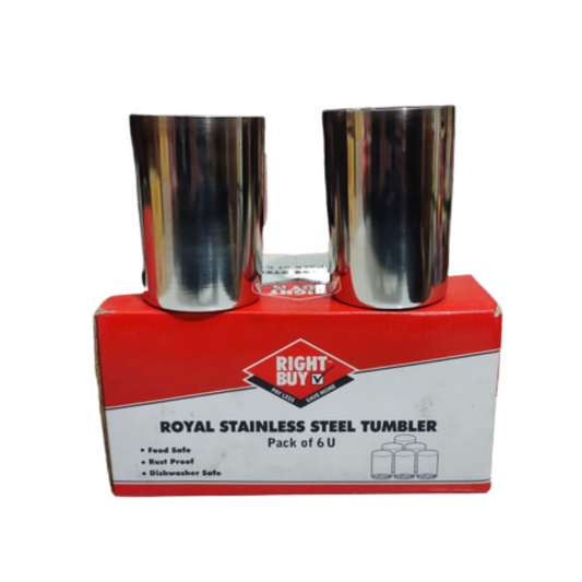 Royal Stainless Steel Tumbler Pack Of 6 U