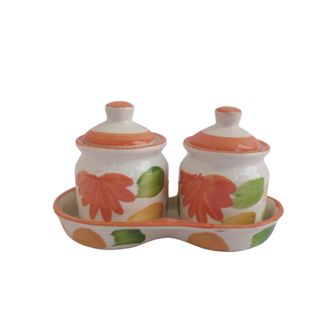 Sonu Pickle Jar With Tray Set