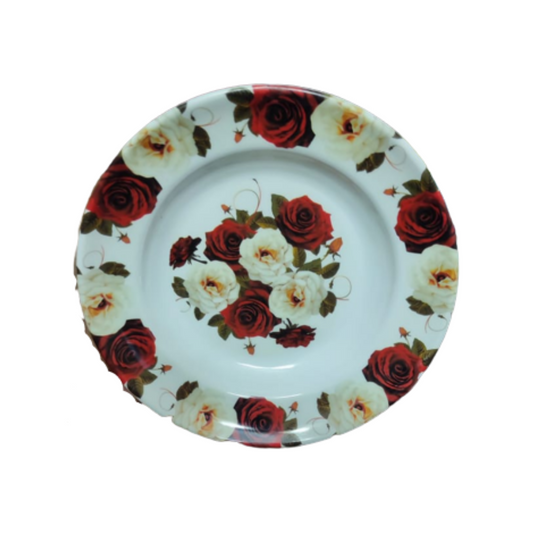 Swiss O Ware Red Rose Full Plate