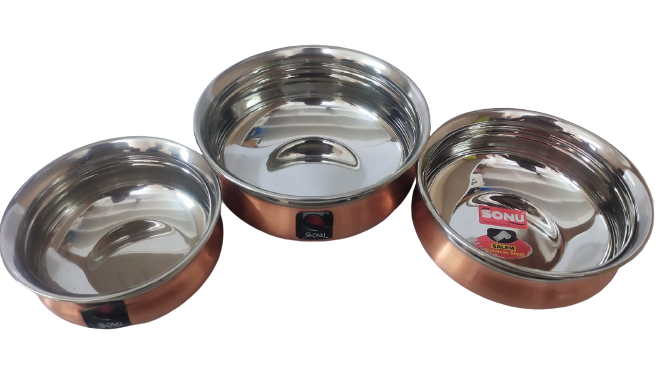 Sonu 3pcs Copper Dish With Out Handle