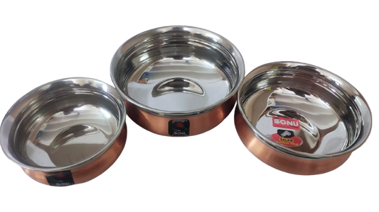 Sonu 3pcs Copper Dish With Out Handle