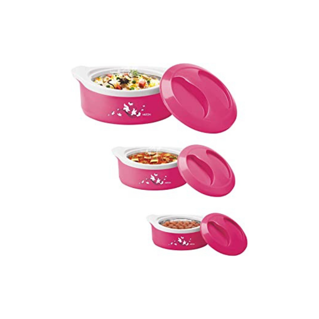 Buy Milton Orchid Insulated Plastic Casserole Gift Set, 3-Pieces,Orange  Online at Best Prices in India - JioMart.